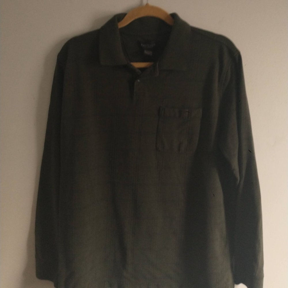 Van Heusen Long Sleeve Green Polo